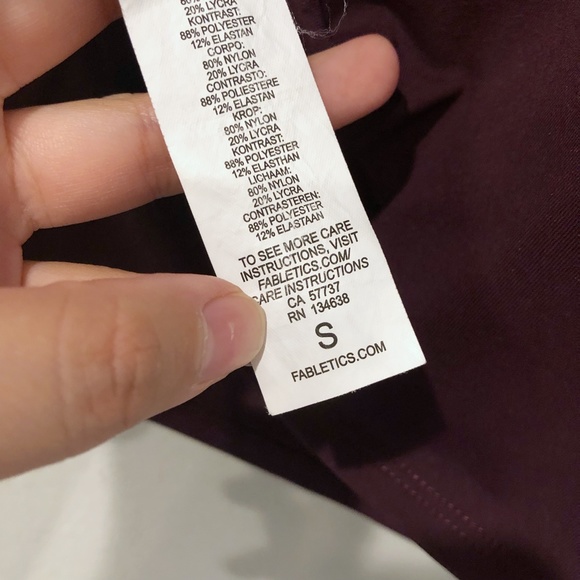 Fabletics Luana Two Tone Maroon Tank Top - Picture 7 of 8